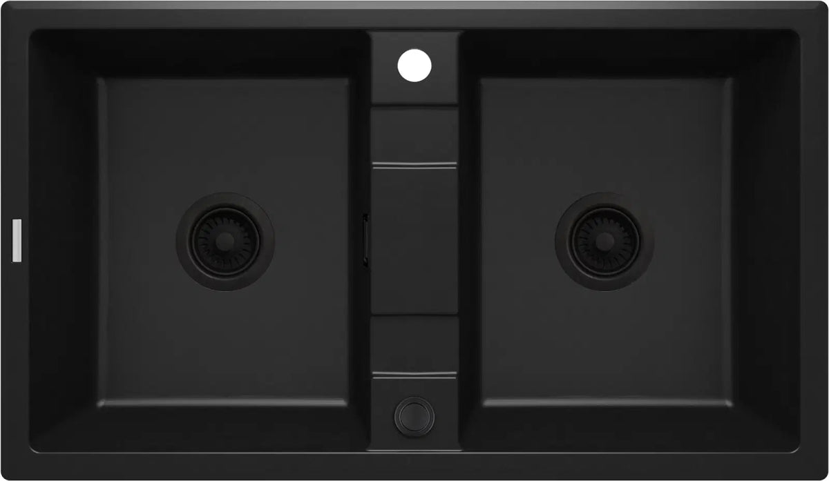 DEANTE Eridan Granitspülbecken - 2 Becken // Nero // ZQE - N203 erhältlich bei Twoda Shop