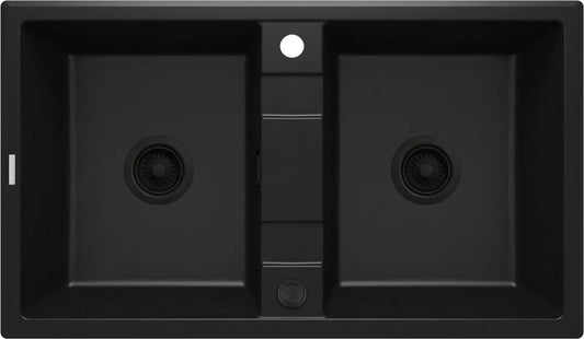 DEANTE Eridan Granitspülbecken - 2 Becken // Nero // ZQE - N203 erhältlich bei Twoda Shop