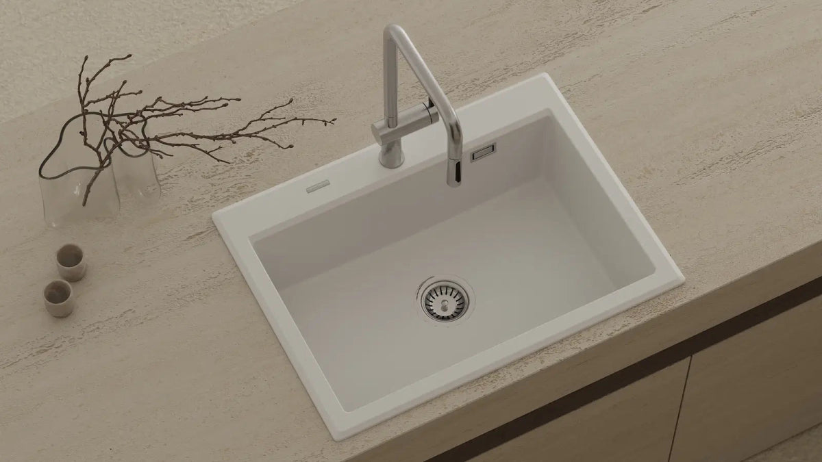 DEANTE Eridan Granitspülbecken // Alabaster // ZQE - A103 erhältlich bei Twoda Shop
