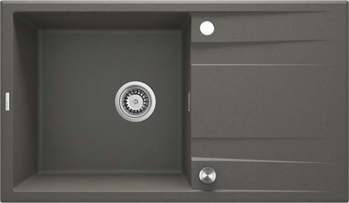 DEANTE Eridan Granitspülbecken mit Abtropffläche // Anthrazit Metallic // ZQE - T113 erhältlich bei Twoda Shop