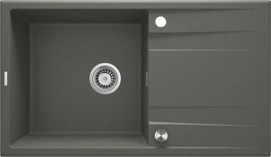 DEANTE Eridan Granitspülbecken mit Abtropffläche // Anthrazit Metallic // ZQE - T113 erhältlich bei Twoda Shop