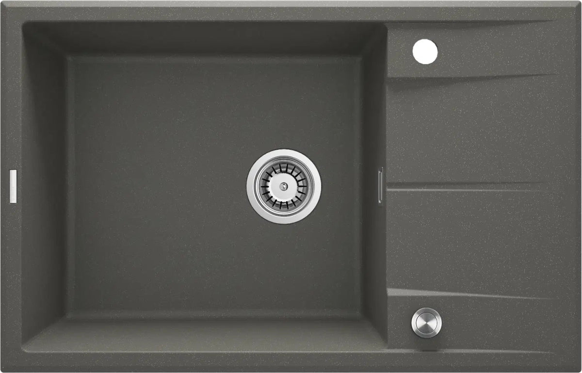 DEANTE Eridan Granitspülbecken mit Abtropffläche // Anthrazit Metallic // ZQE - T11B erhältlich bei Twoda Shop