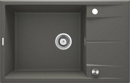 DEANTE Eridan Granitspülbecken mit Abtropffläche // Anthrazit Metallic // ZQE - T11B erhältlich bei Twoda Shop