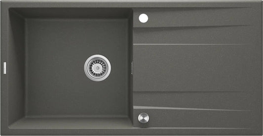 DEANTE Eridan Granitspülbecken mit Abtropffläche // Anthrazit Metallic // ZQE - T713 erhältlich bei Twoda Shop