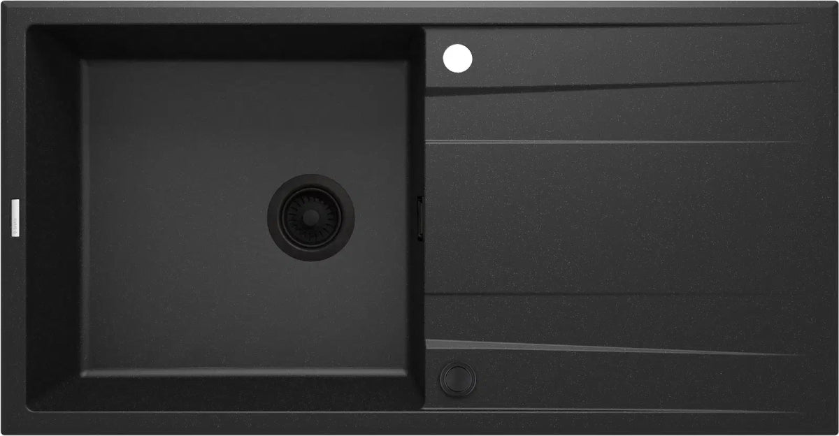 DEANTE Eridan Granitspülbecken mit Abtropffläche // Graphit Metallic // ZQE - G713 erhältlich bei Twoda Shop