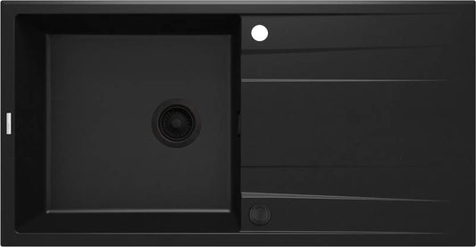 DEANTE Eridan Granitspülbecken mit Abtropffläche // Nero // ZQE - N713 erhältlich bei Twoda Shop