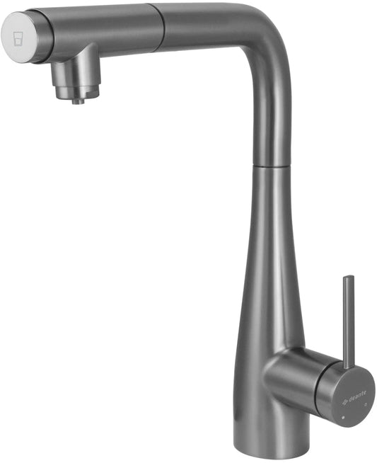 DEANTE Eridan Küchenarmatur mit Anschluss für Wasserfilter und ausziehbarer Auslaufbrause // Titanium // BRE - D75M erhältlich bei Twoda Shop