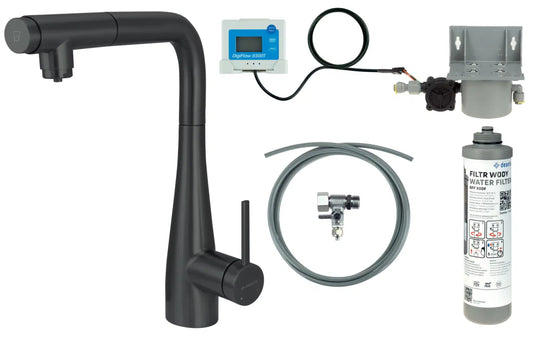 DEANTE Eridan Küchenarmatur mit ausziehbarer Auslaufbrause und Wasserfilter // Nero // BREFN75M erhältlich bei Twoda Shop