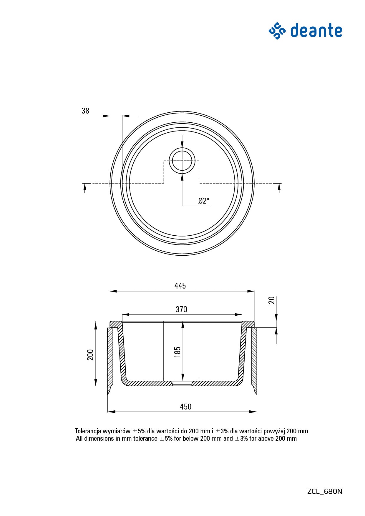 DEANTE Lusitano 1 - Kammer - Keramikspüle // Weiß // ZCL - 680N erhältlich bei Twoda Shop