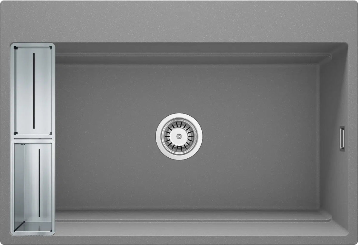 DEANTE Magnetic Granitspülbecken Magnetisch // Grau Metallic // ZRM - S10B erhältlich bei Twoda Shop