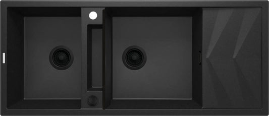 DEANTE Magnetic Granitspülbecken Magnetisch mit Abtropffläche - 2 Becken // Graphit Metallic // ZRM - G213 erhältlich bei Twoda Shop