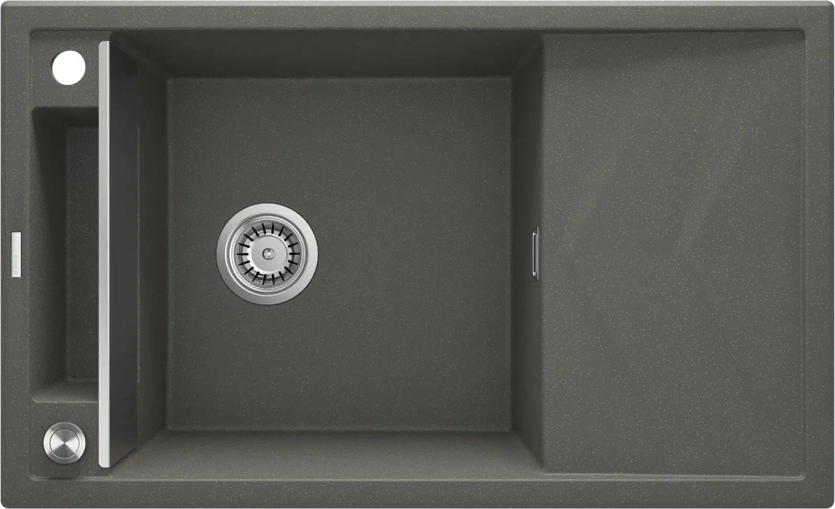 DEANTE Magnetic Granitspülbecken Magnetisch mit Abtropffläche // Anthrazit Metallic // ZRM - T113 erhältlich bei Twoda Shop
