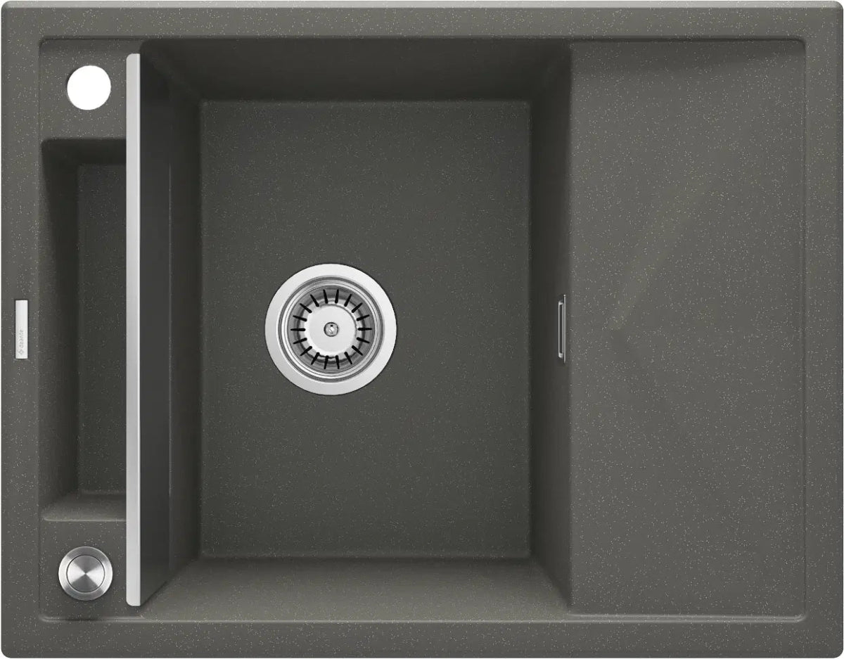 DEANTE Magnetic Granitspülbecken Magnetisch mit Abtropffläche // Anthrazit Metallic // ZRM - T11A erhältlich bei Twoda Shop