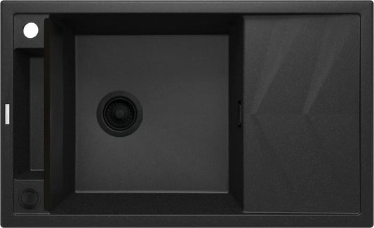 DEANTE Magnetic Granitspülbecken Magnetisch mit Abtropffläche // Graphit Metallic // ZRM - G113 erhältlich bei Twoda Shop