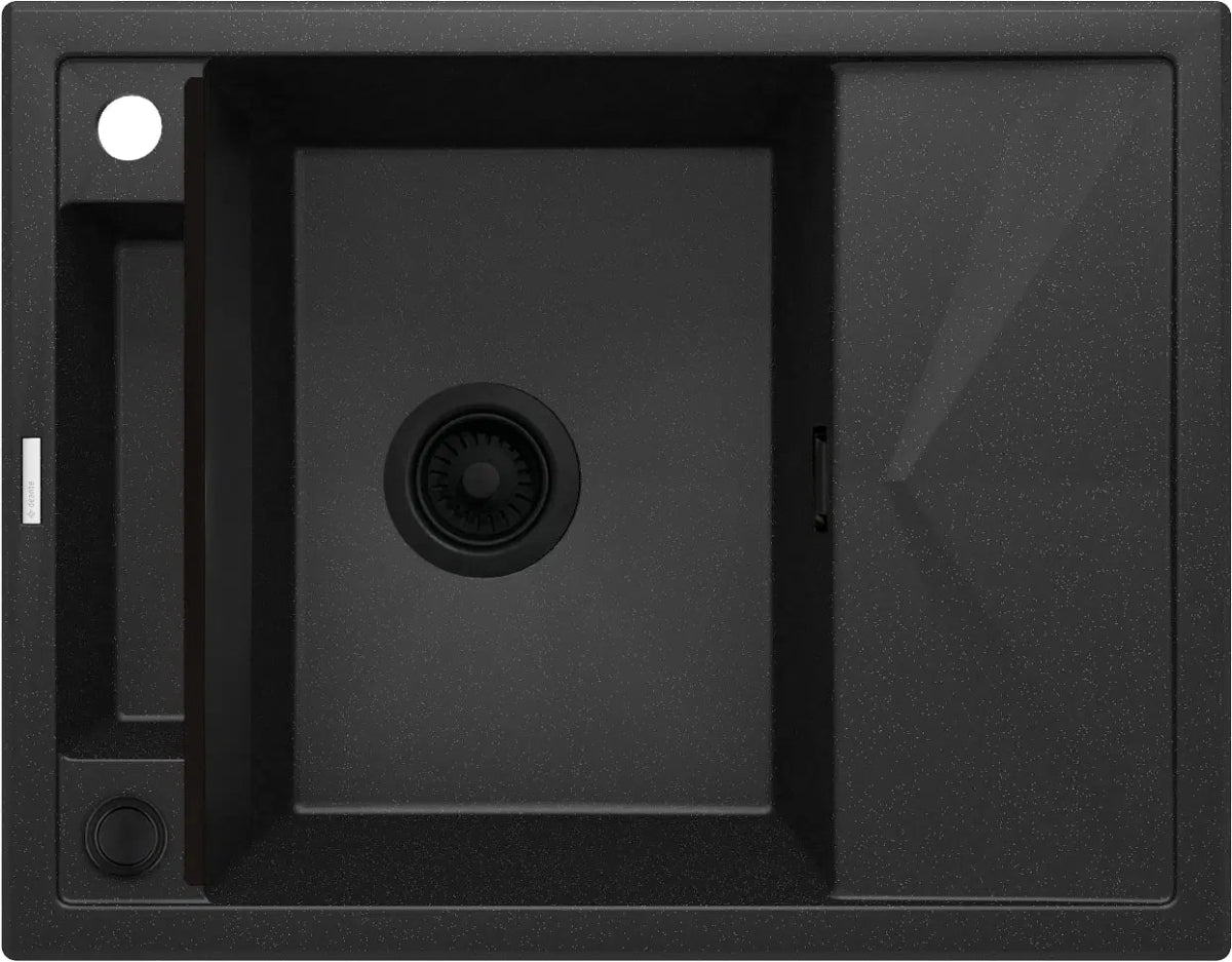 DEANTE Magnetic Granitspülbecken Magnetisch mit Abtropffläche // Graphit Metallic // ZRM - G11A erhältlich bei Twoda Shop