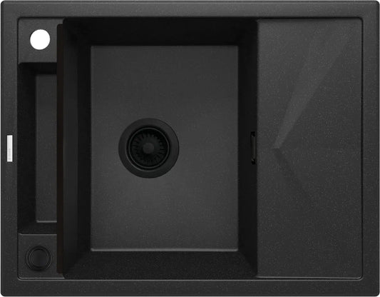 DEANTE Magnetic Granitspülbecken Magnetisch mit Abtropffläche // Graphit Metallic // ZRM - G11A erhältlich bei Twoda Shop