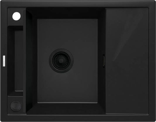 DEANTE Magnetic Granitspülbecken Magnetisch mit Abtropffläche // Nero // ZRM - N11A erhältlich bei Twoda Shop