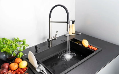 DEANTE Magnetic Küchenarmatur mit flexiblem Auslauf – 2 Strahlarten // Titanium // BRM_D72M erhältlich bei Twoda Shop