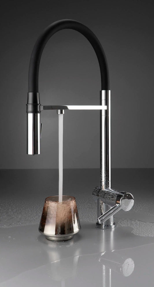 DEANTE Magnetic Küchenarmatur mit flexiblem Auslauf und Wasserfilteranschluss // Chrom // BRM - 075M erhältlich bei Twoda Shop