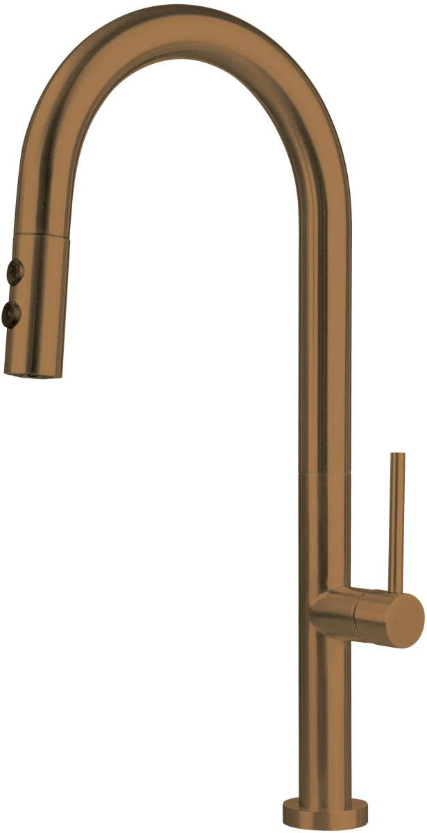 DEANTE Olfato Küchenarmatur mit ausziehbarem Auslauf – 2 Strahlarten // gebürstete Bronze // BQO - C72M erhältlich bei Twoda Shop