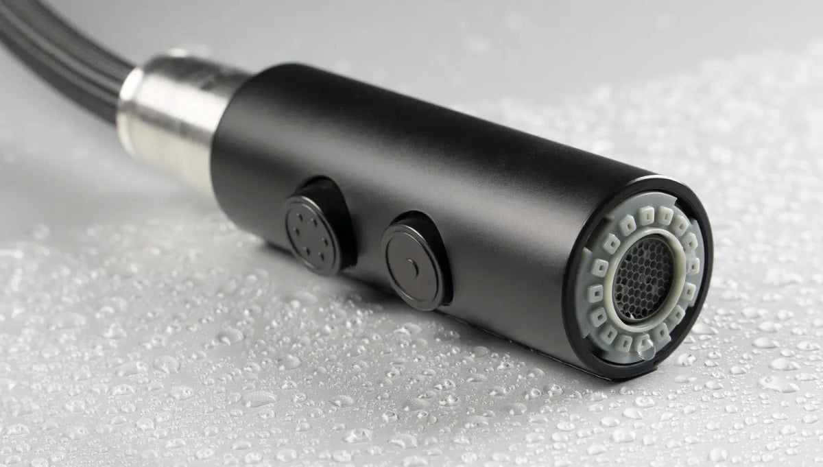 DEANTE Olfato Küchenarmatur mit ausziehbarem Auslauf – 2 Strahlarten // Nero // BQO - N72M erhältlich bei Twoda Shop