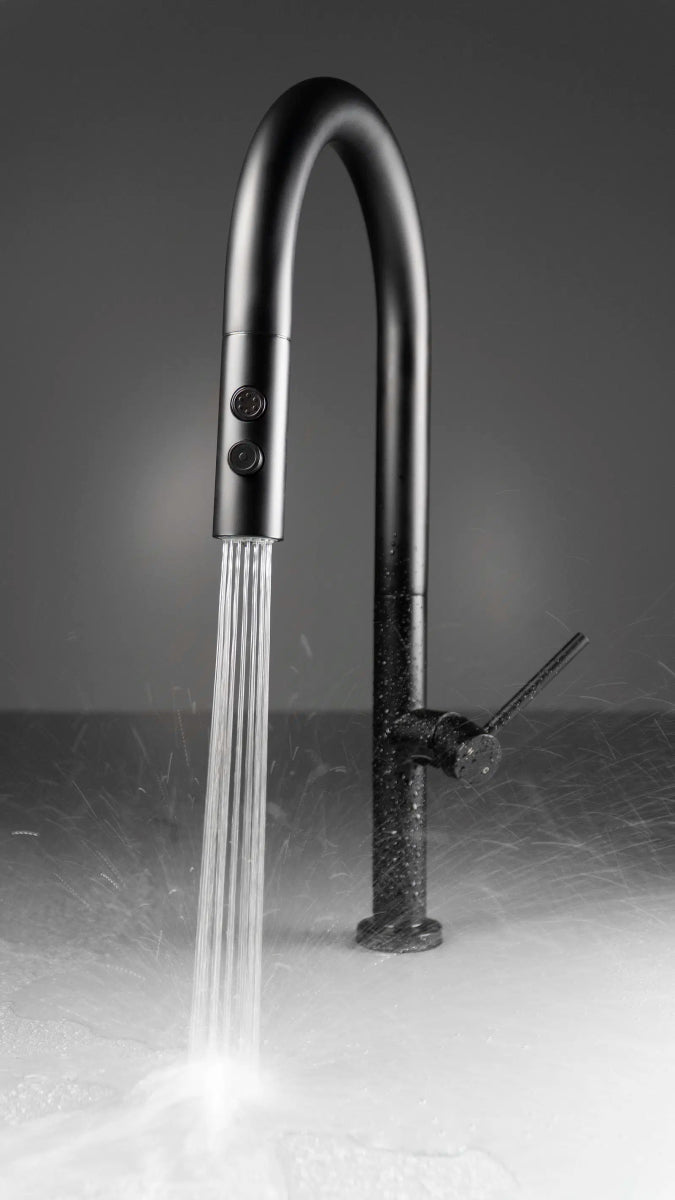 DEANTE Olfato Küchenarmatur mit ausziehbarem Auslauf – 2 Strahlarten // Nero // BQO - N72M erhältlich bei Twoda Shop