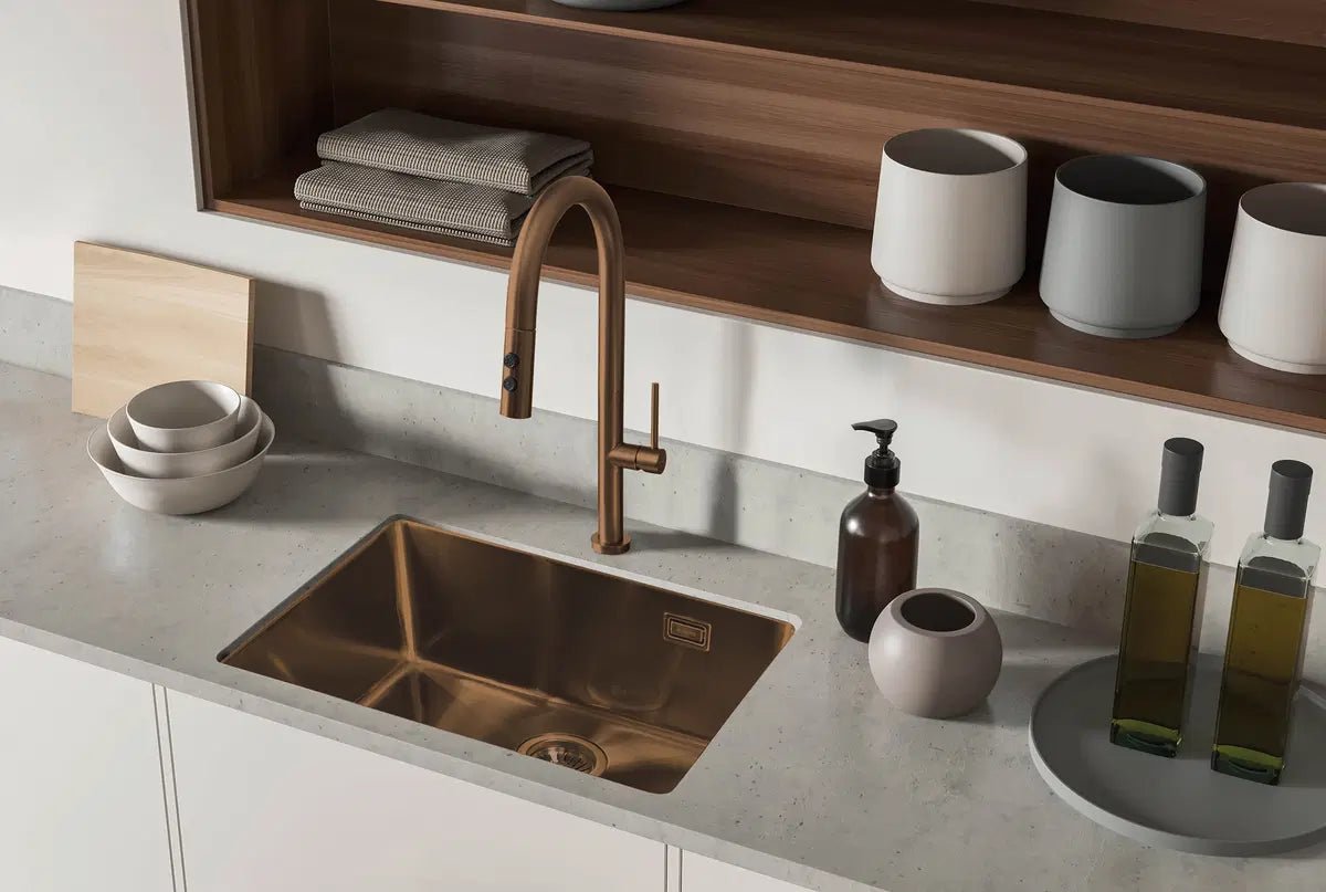DEANTE Olfato Precious Edelstahlspüle // gebürstete Bronze // ZPO - C10B erhältlich bei Twoda Shop