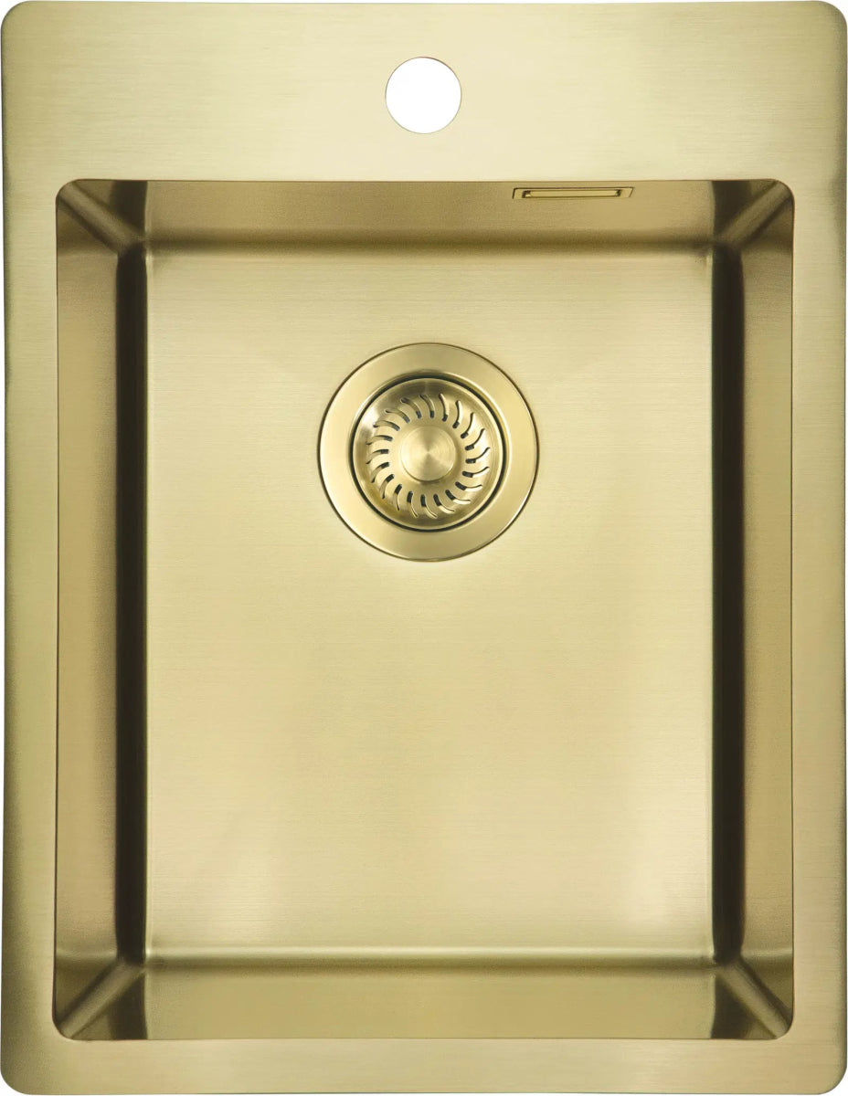 DEANTE Olfato Precious Edelstahlspüle // gebürstetes Gold // ZPO - R10E erhältlich bei Twoda Shop