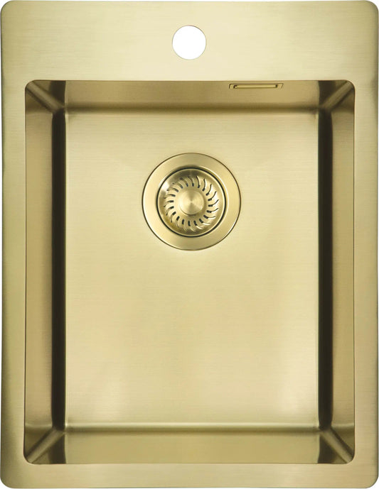 DEANTE Olfato Precious Edelstahlspüle // gebürstetes Gold // ZPO - R10E erhältlich bei Twoda Shop