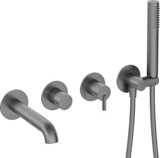 DEANTE Silia 4 - Loch - Wannenarmatur mit Brausegarnitur Unterputz // Titanium // BQS - D18P erhältlich bei Twoda Shop