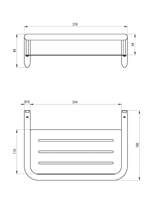 DEANTE Silia Duschablage // gebürsteter Stahl // ADI - F551 erhältlich bei Twoda Shop
