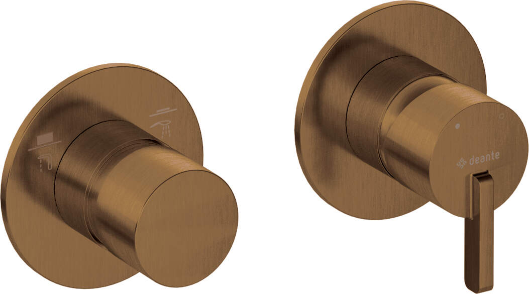 DEANTE Silia Duscharmatur mit Strahlschalter - Horizontal // gebürstete Bronze // BQS - C46P erhältlich bei Twoda Shop