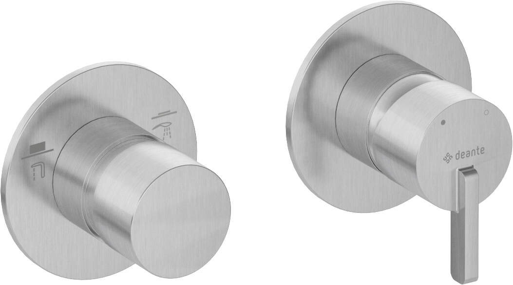 DEANTE Silia Duscharmatur mit Strahlschalter - Horizontal // gebürsteter Stahl // BQS - F46P erhältlich bei Twoda Shop