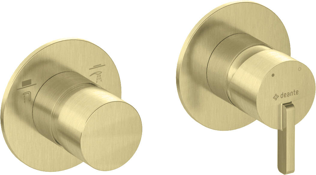 DEANTE Silia Duscharmatur mit Strahlschalter - Horizontal // gebürstetes Gold // BQS - R46P erhältlich bei Twoda Shop