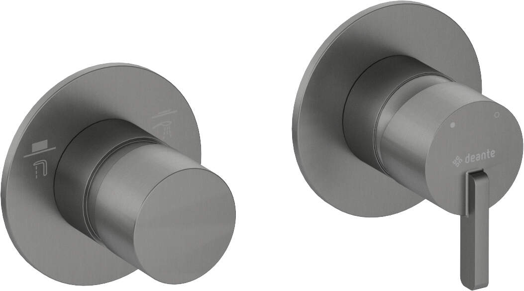 DEANTE Silia Duscharmatur mit Strahlschalter - Horizontal // Titanium // BQS - D46P erhältlich bei Twoda Shop