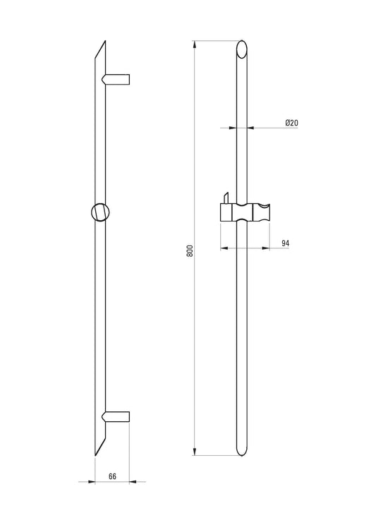 DEANTE Silia Duschstange mit Halterung // Chrom // NQS - 051D erhältlich bei Twoda Shop