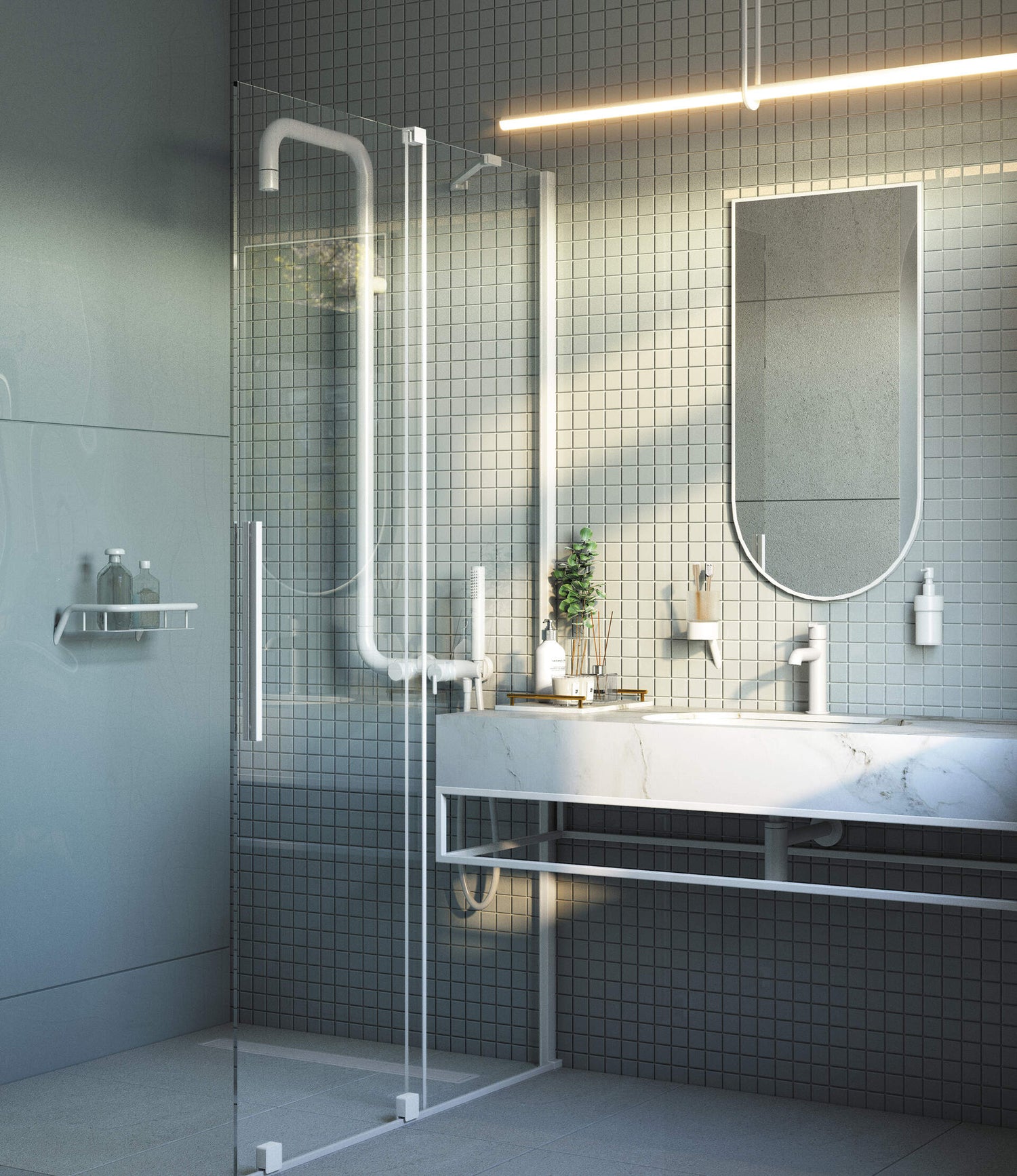 DEANTE Silia Duschsystem mit Regenbrause // Bianco // NQS - A4XM erhältlich bei Twoda Shop