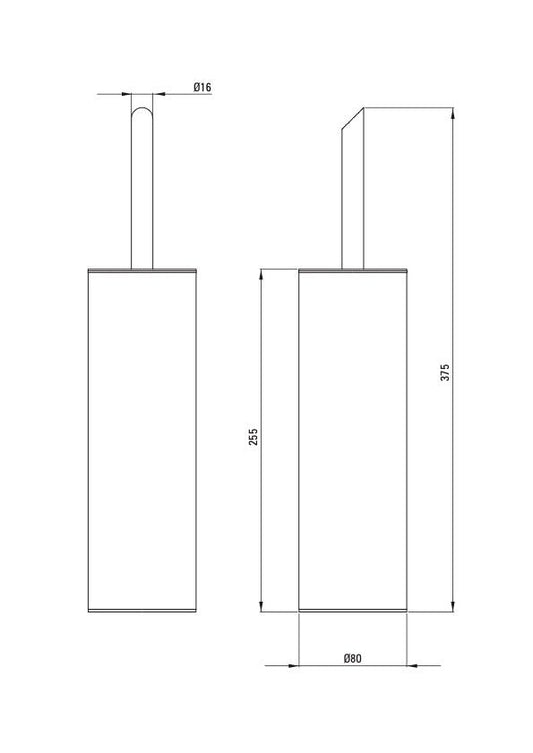 DEANTE Silia Freistehende WC - Bürste // Titanium // ADI - D712 erhältlich bei Twoda Shop