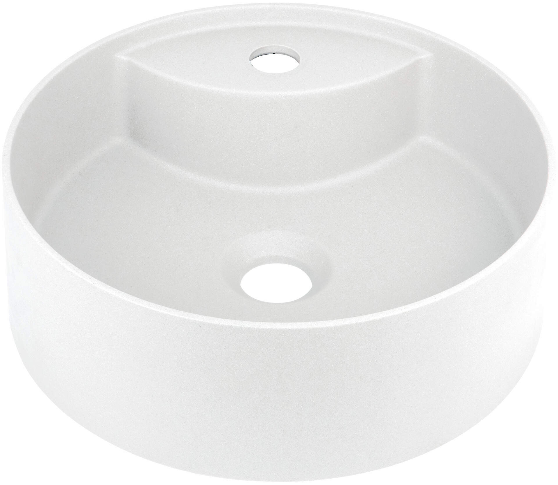 DEANTE Silia Granit - Aufsatzwaschbecken mit Armaturenbank // Alabaster // CQS - AU4B erhältlich bei Twoda Shop