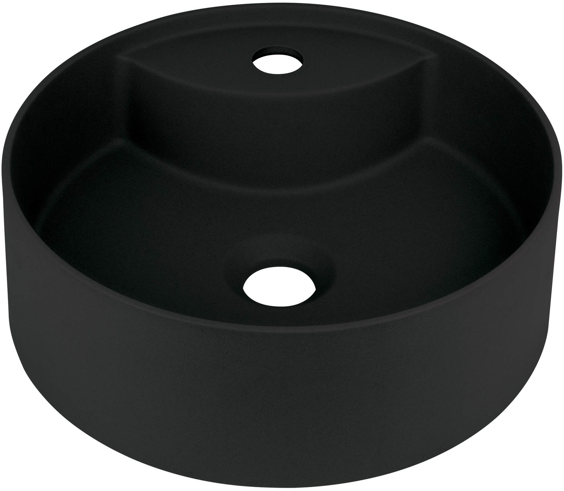 DEANTE Silia Granit - Aufsatzwaschbecken mit Armaturenbank // Nero // CQS - NU4B erhältlich bei Twoda Shop