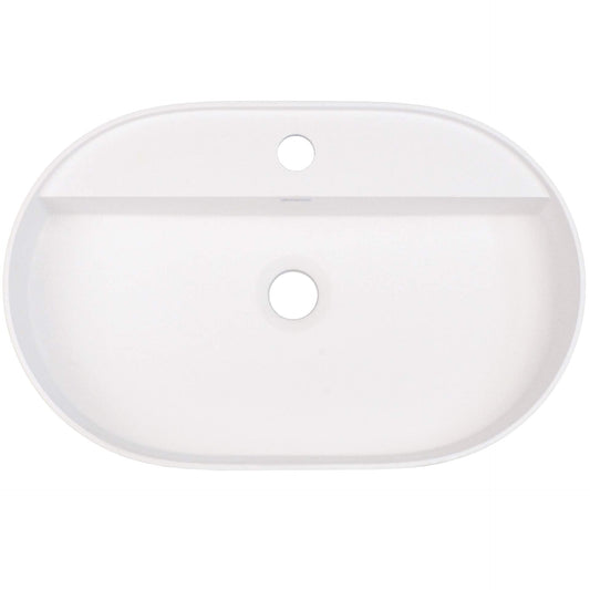 DEANTE Silia Granit - Aufsatzwaschbecken mit Armaturenbank - Oval // Alabaster // CQS - AU6B erhältlich bei Twoda Shop