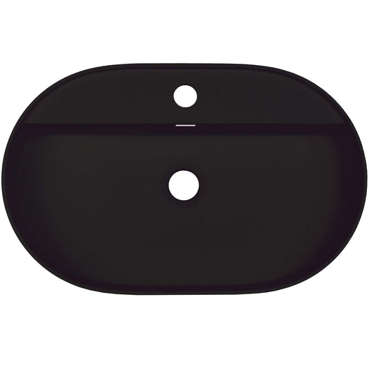 DEANTE Silia Granit - Aufsatzwaschbecken mit Armaturenbank - Oval // Nero // CQS - NU6B erhältlich bei Twoda Shop