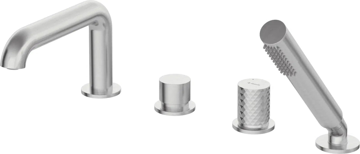 DEANTE Silia Hexa 4 - Loch - Wannenarmatur mit Brausegarnitur // gebürsteter Stahl // BHS - F14M erhältlich bei Twoda Shop