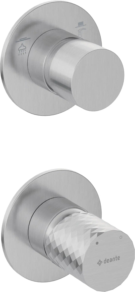 DEANTE Silia Hexa Duscharmatur mit Strahlschalter für Unterputzmontage // gebürsteter Stahl // BHS - F44P erhältlich bei Twoda Shop