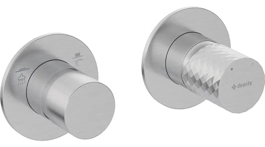 DEANTE Silia Hexa Duscharmatur mit Strahlschalter - Horizontal // gebürsteter Stahl // BHS - F46P erhältlich bei Twoda Shop