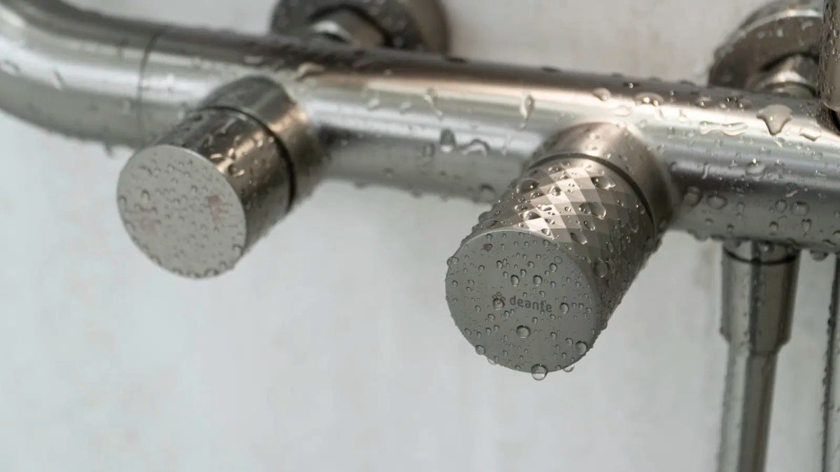 DEANTE Silia Hexa Duschsystem mit Regenbrause // gebürsteter Stahl // NHS - F4XM erhältlich bei Twoda Shop