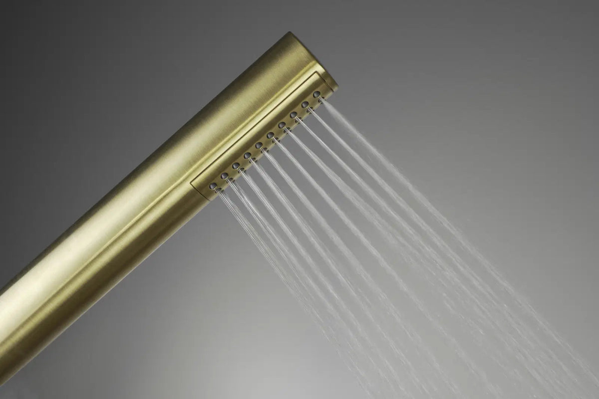 DEANTE Silia Hexa Duschsystem mit Regenbrause // gebürstetes Gold // NHS - R4XM erhältlich bei Twoda Shop