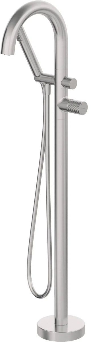 DEANTE Silia Hexa Wannenarmatur Freistehend mit Brausegarnitur // gebürsteter Stahl // BHS - F17N erhältlich bei Twoda Shop