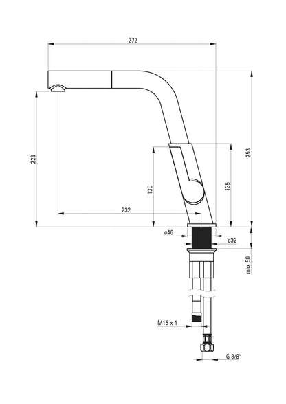 DEANTE Silia Küchenarmatur mit ausziehbarem Auslauf // gebürsteter Stahl // BQS - F73M erhältlich bei Twoda Shop