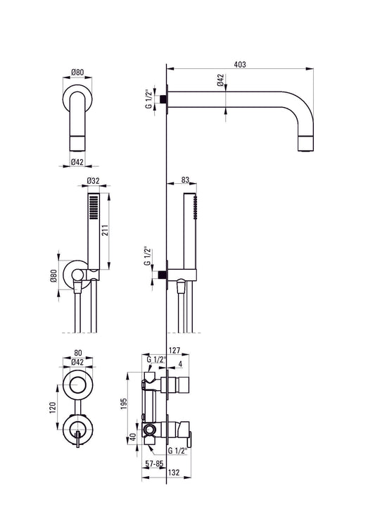 DEANTE Silia Unterputz - Duschset mit Handbrause // Bianco // NQS - A9XK erhältlich bei Twoda Shop